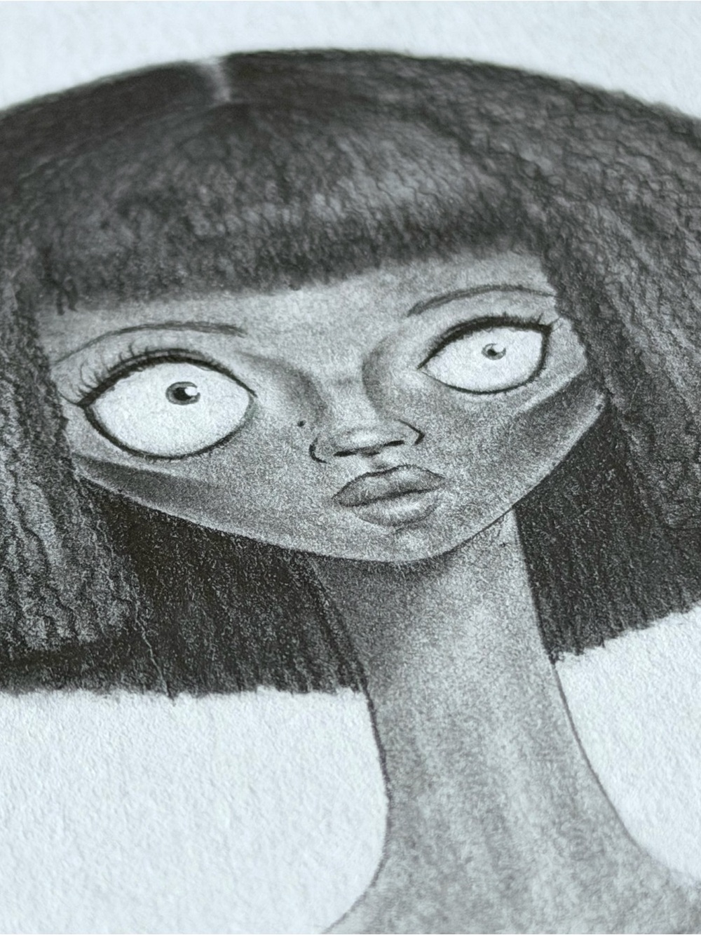 Nelope Original Graphite Portrait Drawing 4.5x6 Signed Unframed OOAK Art - Picture 4 of 4